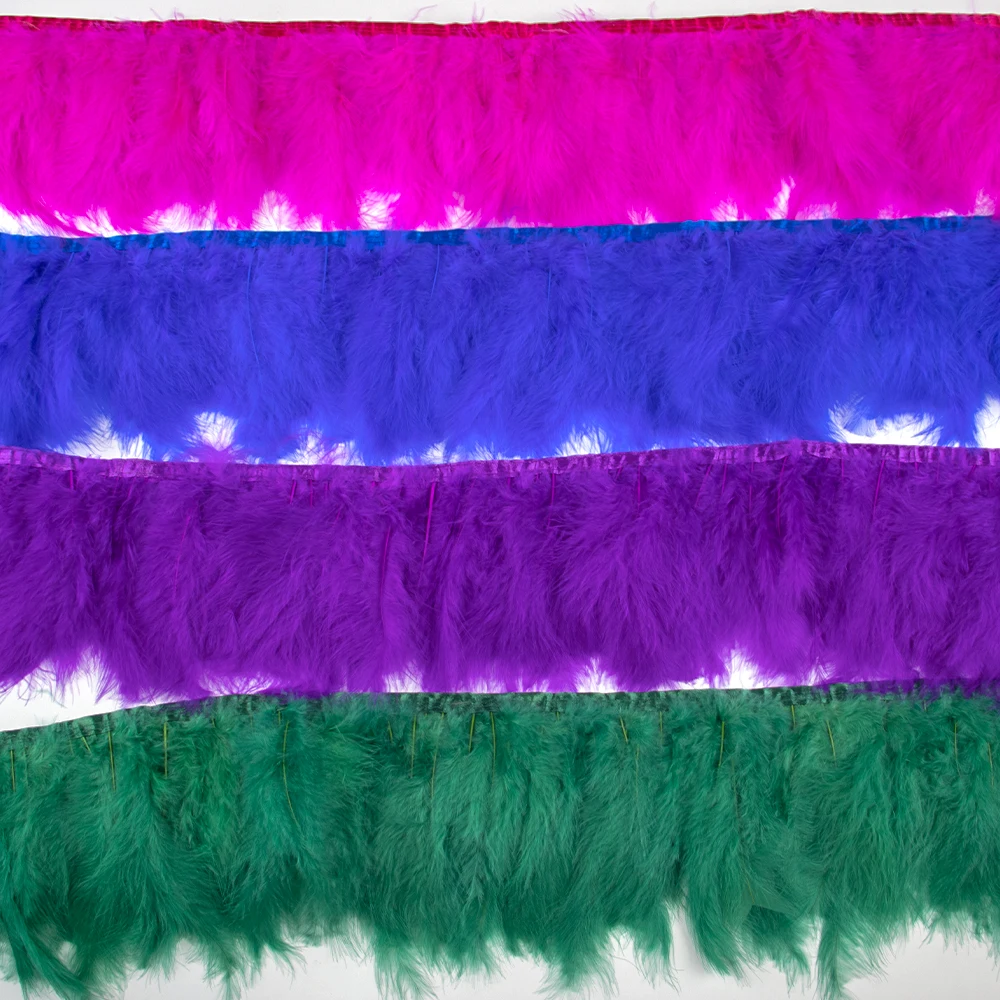 Wholesale 2 5 10 Meter color Turkey Marabou Feathers Trim 4-6Inch Plumes Fringe for Sewing Crafts Wedding Party Dress Decoration