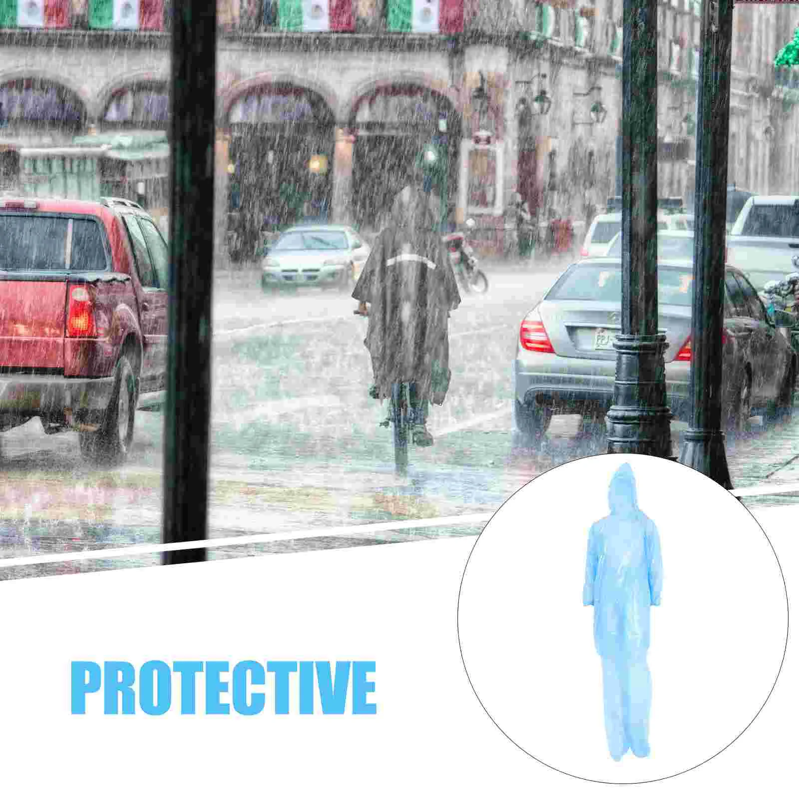 1 مجموعة المتاح قطعتين معطف واق من المطر الكبار يندبروف مقنعين معطف واقي من المطر للجنسين البلاستيك معاطف هوديي للرياضة التنزه Cyclin