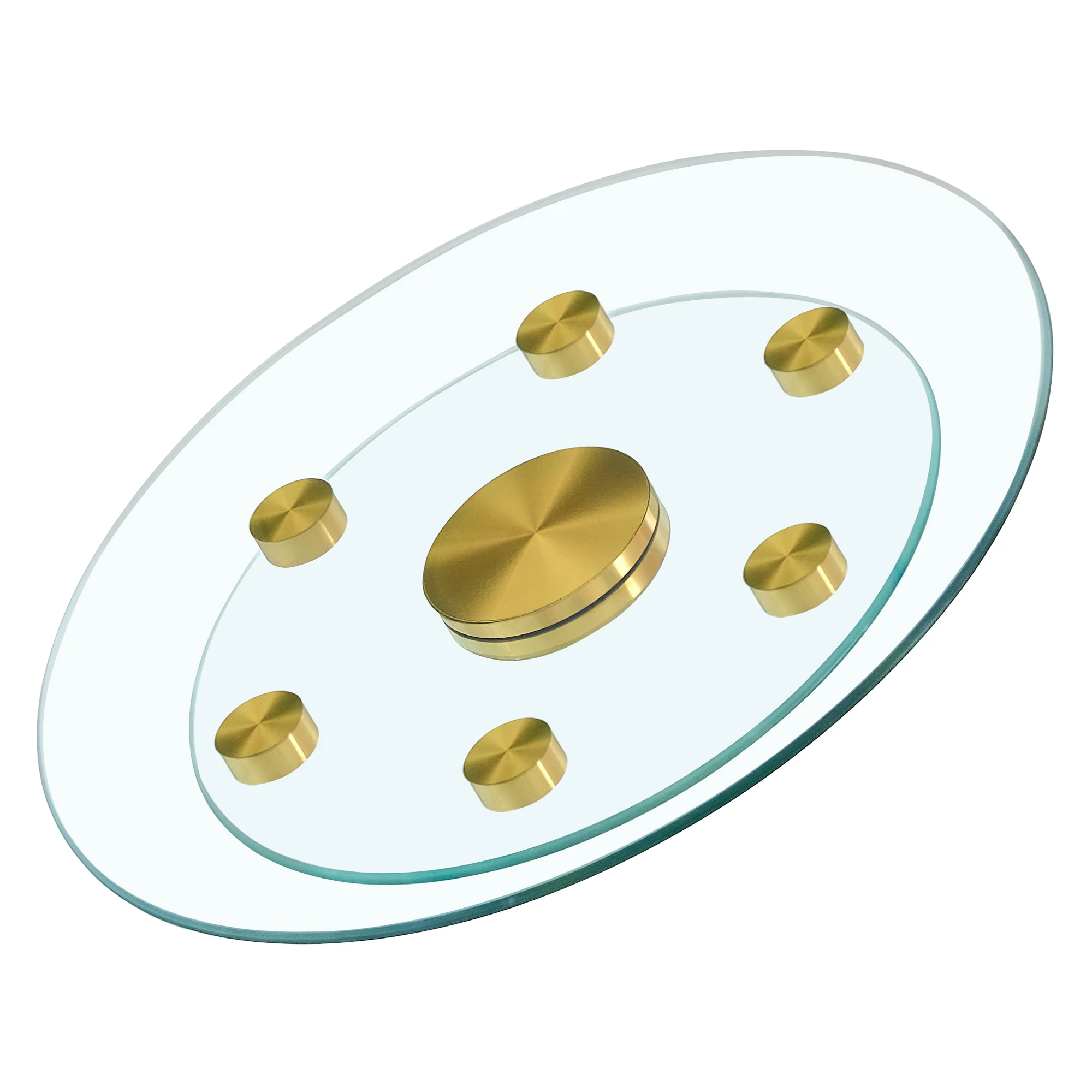 

Double layer rotatable round glass.Golden aluminum plate,The rotatable design makes it convenient to retrieve and place items.Th