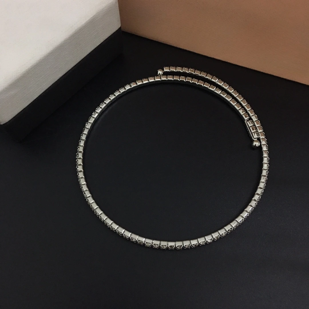 Banquet Style Platinum Inlaid Colorful Crystal Bracelet Choker