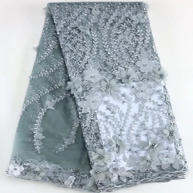 Latest 2023 High Quality African Shiny Sequins Net Lace French Tulle Voile Fabric Nigerian Mesh Fabrics For Party Sewing Dress