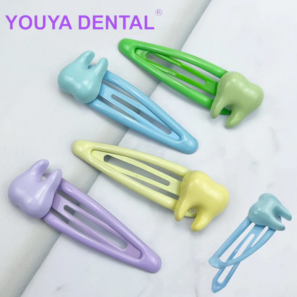 1 Pair Lovely Tooth Hairpin Cute Hair Clips for Girls Kids Women Hair Ornament Dentist Nurse Hair Accessories Headwear