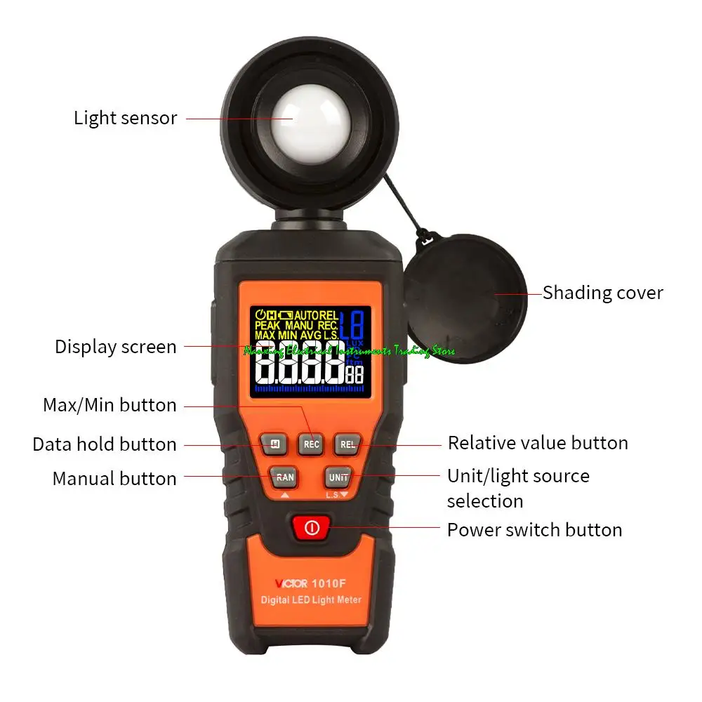 Victor vc1010f mini medidor lux digital 100000 lux 10000fc taxa de amostra 0. 5S testador display lcd medidor de ambiente