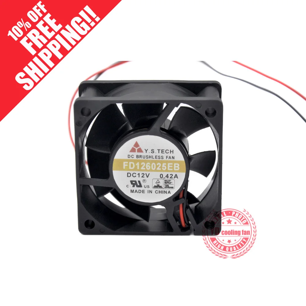 

NEW Y.S.TECH FD126025EB 6025 12V 0.42A 6CM cooling fan