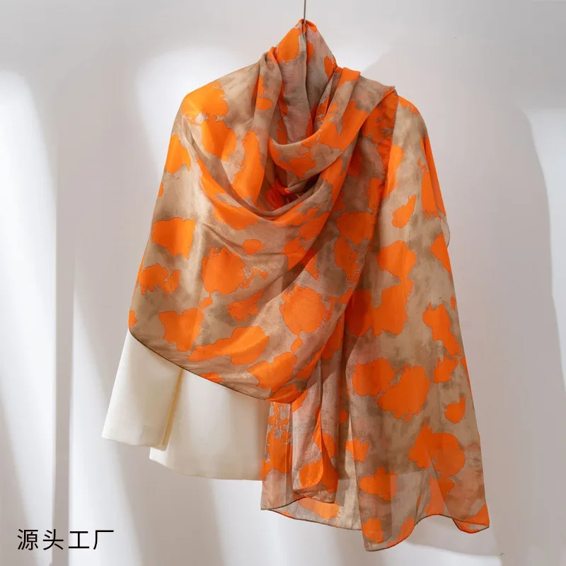 

Длинный высококачественный женский летний тонкий модный универсальный шарф-шаль с принтом