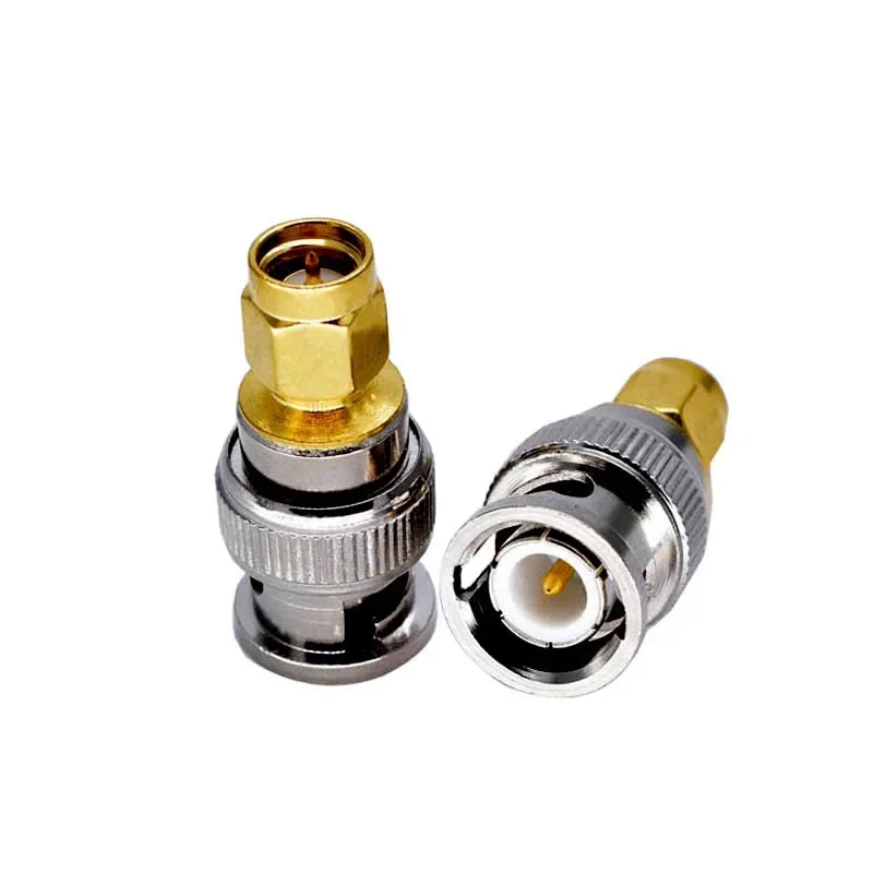 

Gold Plated Straight Coaxial RF Adapter BNC Male Connector To SMA Male Coaxial for Radio Walkie Talkie Antenna Change Plug