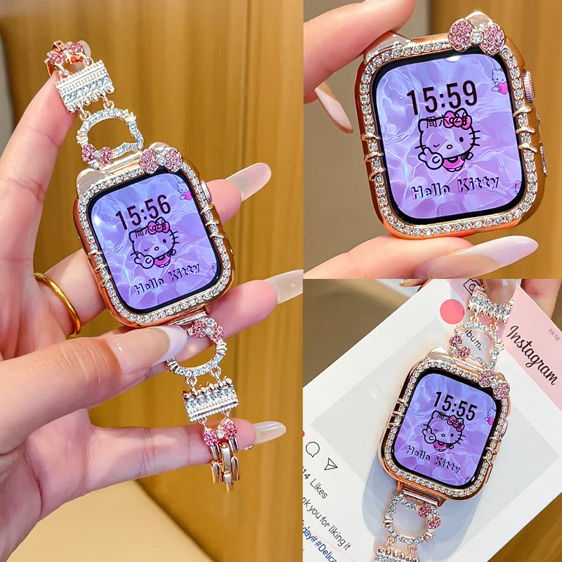 Cute Kitty CAT Case for Huawei watch Fit 4 Diamond Bling Anti-Fall Protector smartwatch Accessories for huawei watch fit 4 pro - Image 2
