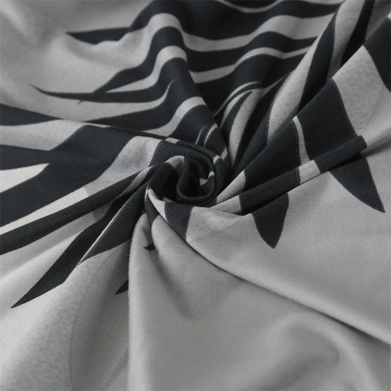 1pc Elastic sofa bed cover,Modern Gray Black Palm Leaf Print Couch Slipcover for Living Room