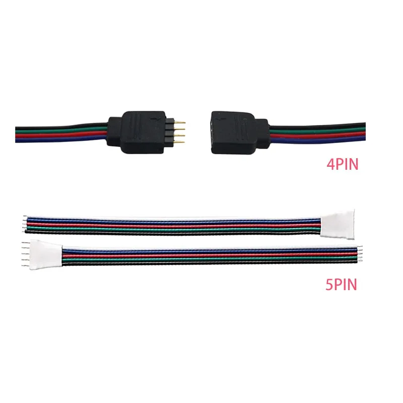 1/5/10pcs LED Strip Connector 4PIN/5PIN Male Female Pairs, Quick Installation Adapter for RGB RGBW LED Light Strips