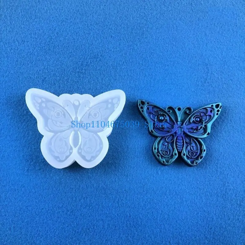 Butterfly House Ornaments Resin Silicone Mold Woman Keychain Decorative Pendant Mold for DIY Crafts
