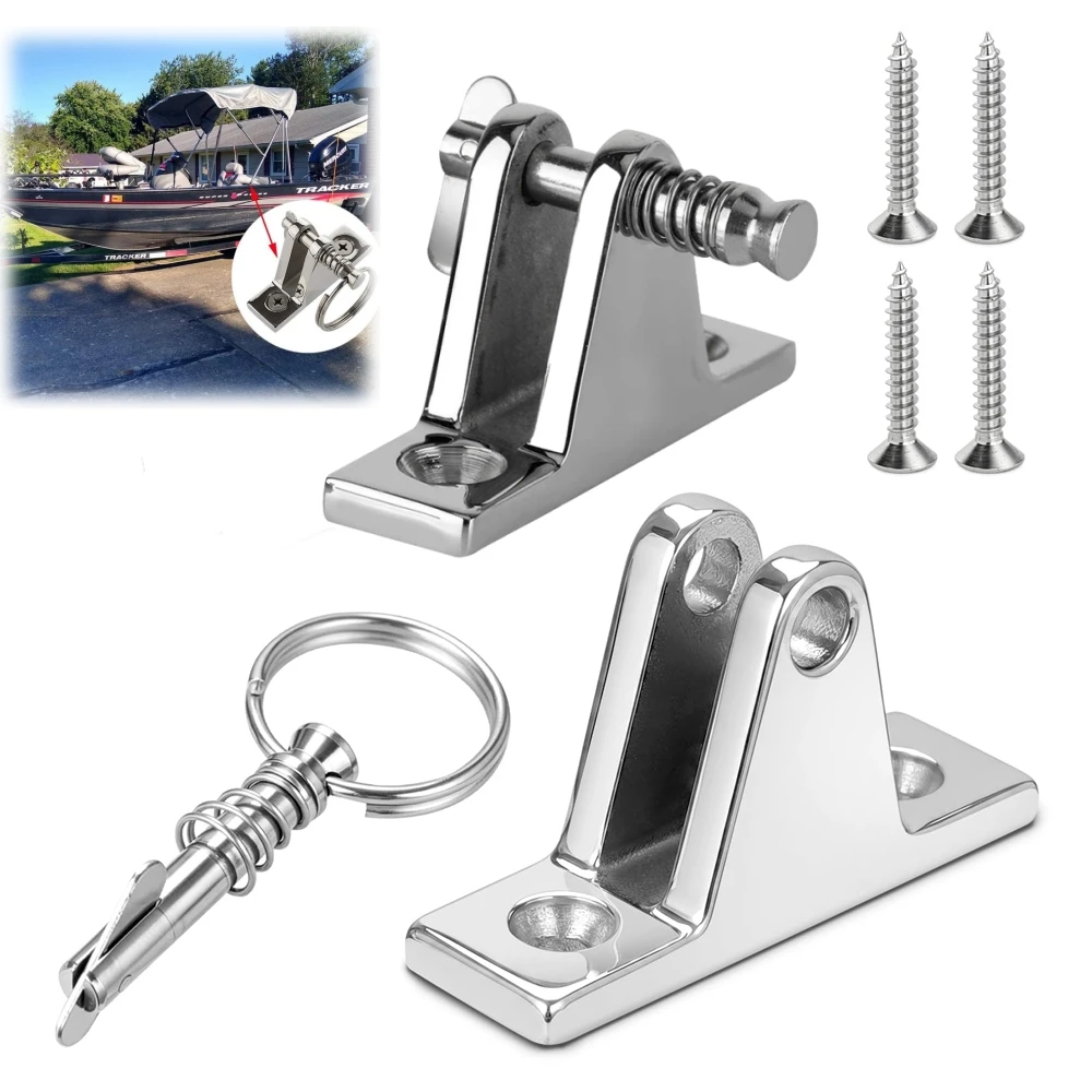 Durable Stainless Steel 316 Kayak Deck Hinge Mount Screws with/without Quick Release Pin Ring for Marine Boat Top Canopy Fitting