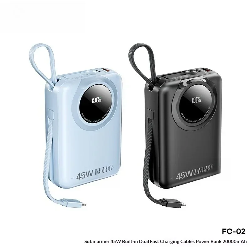 20000mAh built-in power bank, 45W fast charging power bank, large capacity portable power bank