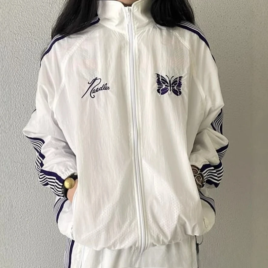 

Needles track suits butterfly pants punching jacket sports suit loose casual zipper jacket suit