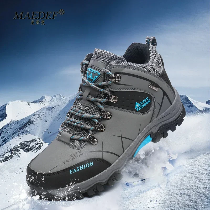 

MAEDEF Men's Hiking Boots Outdoor Warterproof Flat Training Shoes Non-Slip High Quality Comfortable Climbimg Sports Shoe for Men