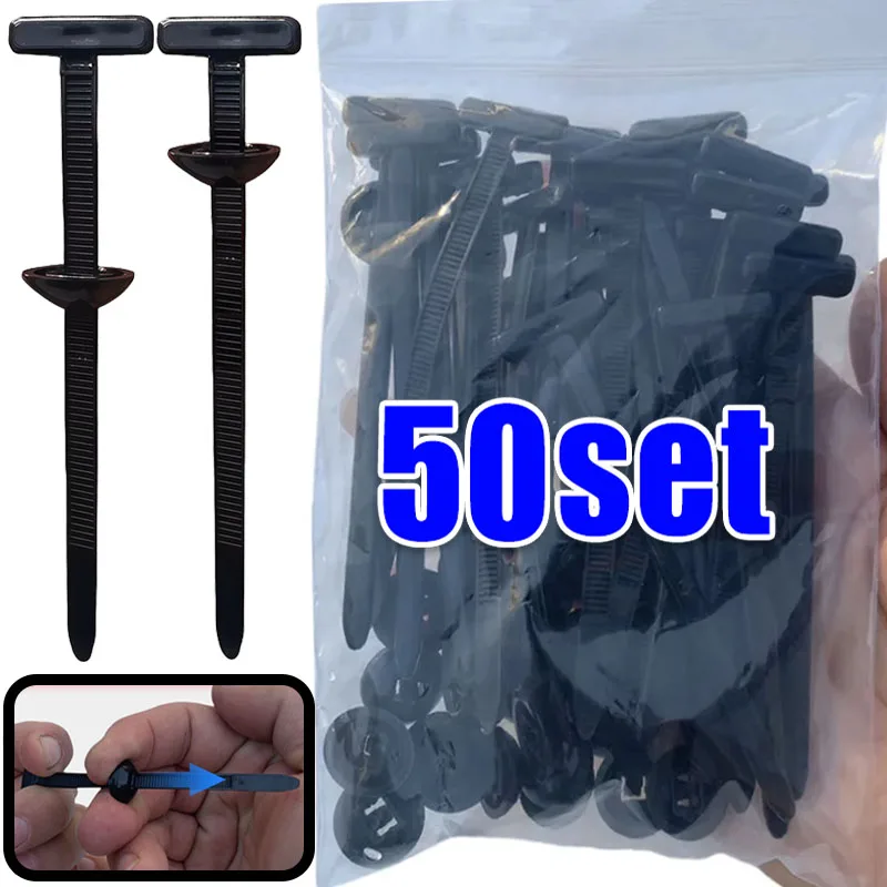 Universal Nylon Cable Tie Buckle Auto Fastener Screw Replacement Clip Car Fender Trunk Engine Guard Panel Wire Management Secure