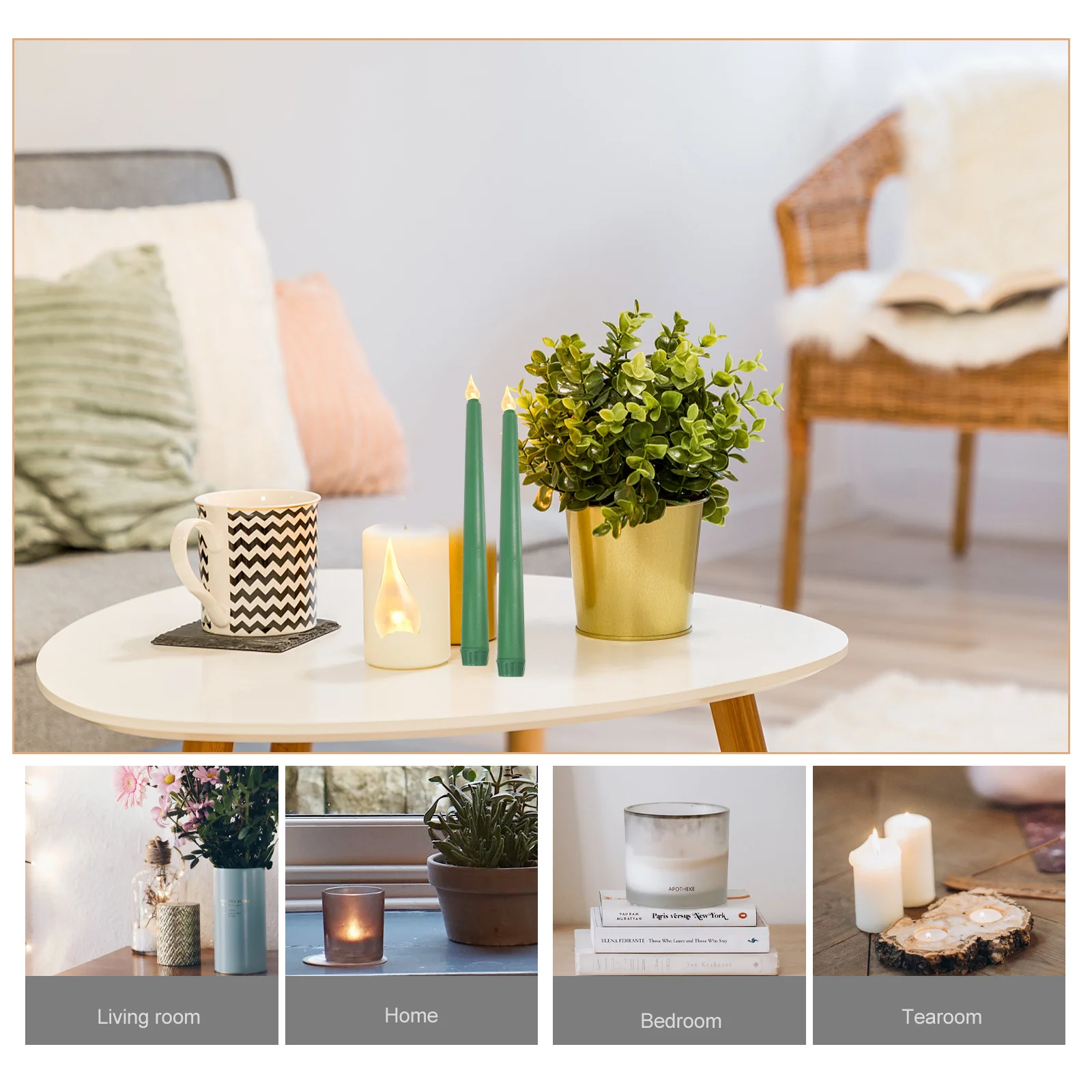 6 個の電子フレームレステーパーライト操作されたフェイクライト結婚式誕生日ホリデー LED キャンドル