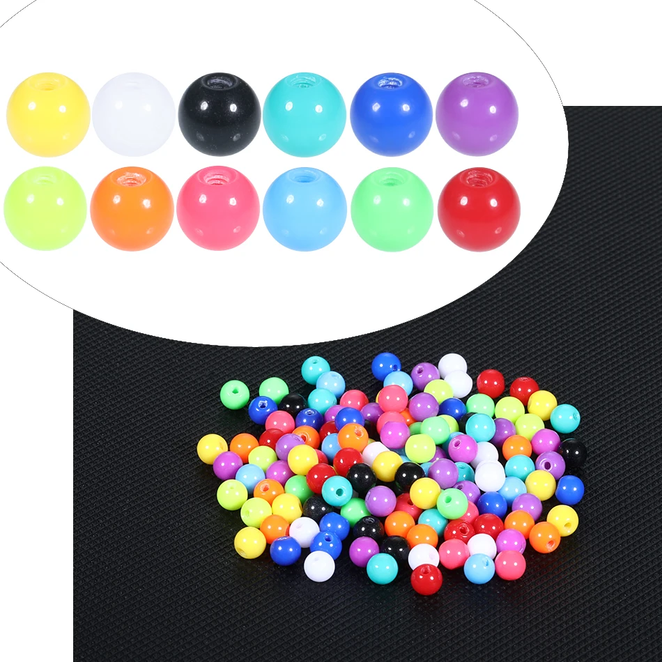 Acrylic Colorful Luminous Replacement Ball 3mm 5mm 6mm Tongue Barbell Lip Ring Ear Belly Eyebrow Piercing Ball Body Jewelry