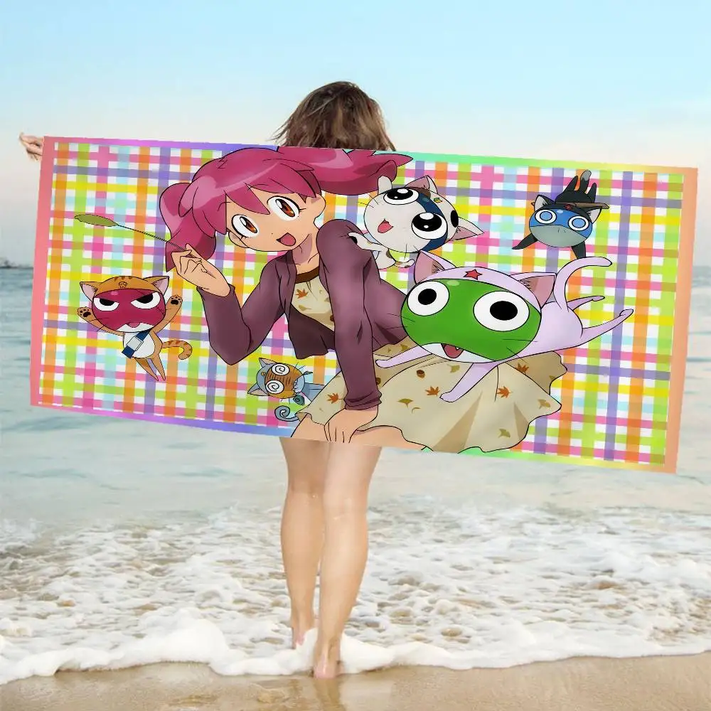 Keroro Frog Cool Gunsou Sergeant Microfiber Printed Beach Towel Mountain Climbing Yoga Beach Swimming Running Absorbent Towel