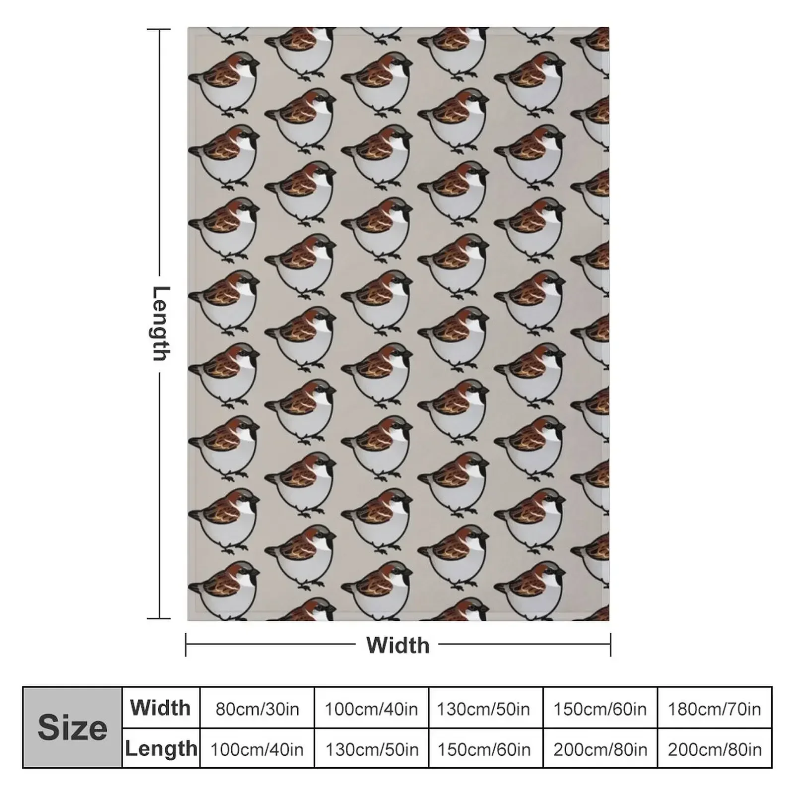 Chubby House Sparrow Throw Blanket couch cozy soft plush fuzzy picnic outdoor blanket