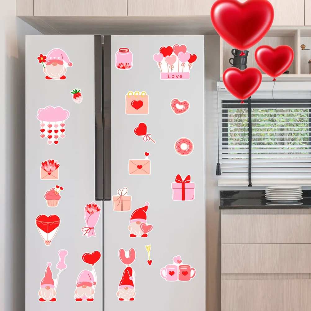 

1 set 1 Set Of Magnetic Stickers Gnome Themed Valentine Fridge Magnets For Kitchen Home Decor Refrigerator Decoration Cartoon
