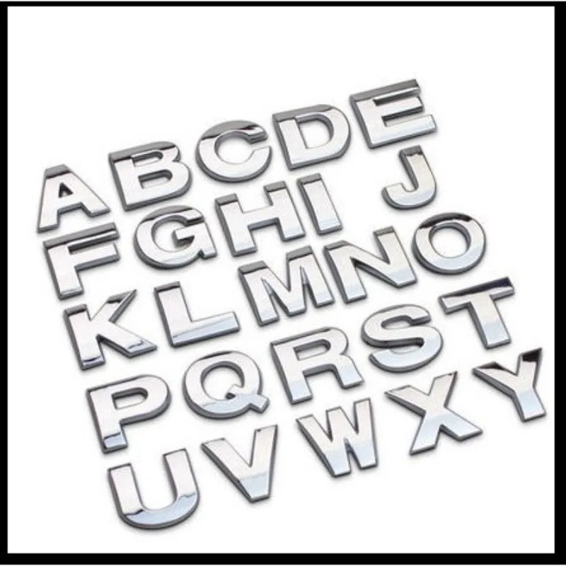 

1Pcs 25mm Car Number Letters Decoration Chrome Stickers 3d Metal Alloy Waterproof Emblem Badge Tail Label Exterior Accessories