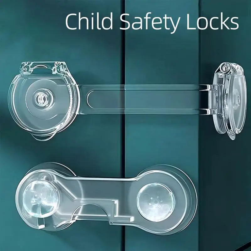 Safe Drawer Locks Child Safety Lock Adhesive Transparent Cabinet Lock No Drilling Child Lock Childproofing Multi-Purpose Safety