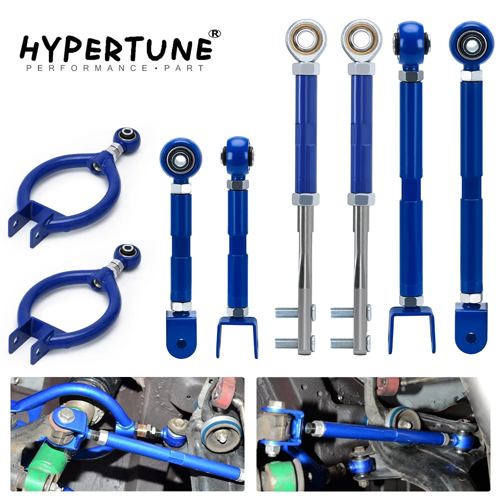 Hypertune  - FOR 89-94 240SX S13 Camber + Traction Arm + Tension + Rear Toe Arm Adjustable Blue 9816+9823+9836+9805