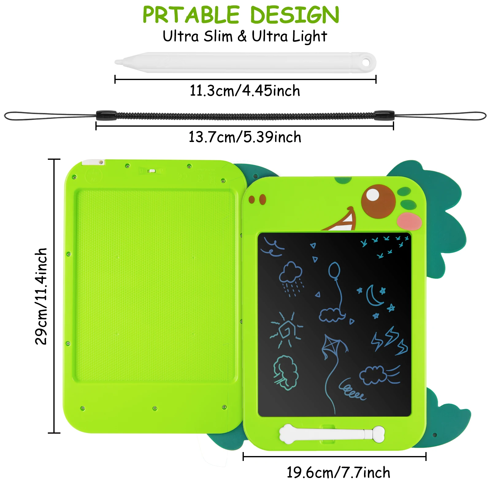 LCD Writing Tablet 2 Pack Electronic Writing Drawing Board Pad Erasable Kids Doodle Board Educational Toys for 3-6 Years Old Kid