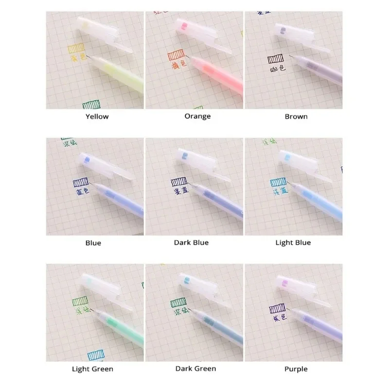 Kawaii Colorido Gel Canetas para Meninas, Caneta Esferográfica para Estudantes, Jornal Artigos de Papelaria, Bonito, Volta às Aulas, 0.5mm, 12 Pcs