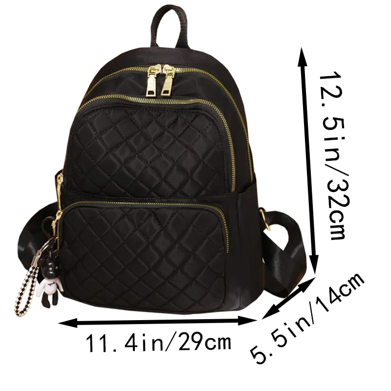 Everyday Spacious Diamond Stitch Backpack Multi Storage Layers, Wear-resistant Mini Rucksack for Outdoor Daily Errands