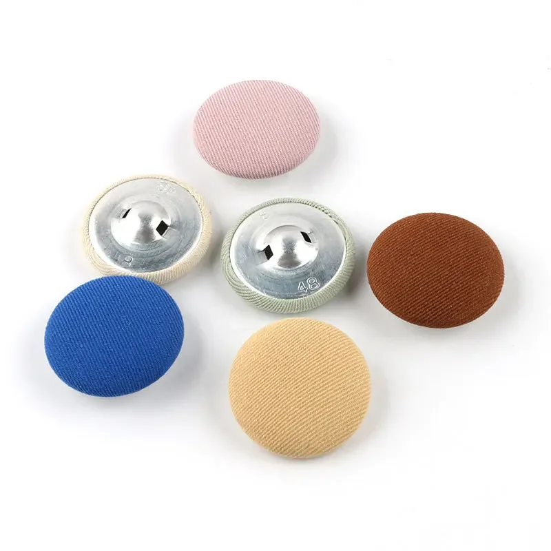 100Pcs Colorful Cloth Buttons Fabric Covered Metal Button Sewing Button For Dress Shirt Cloth Decorative Buttons For Clothes