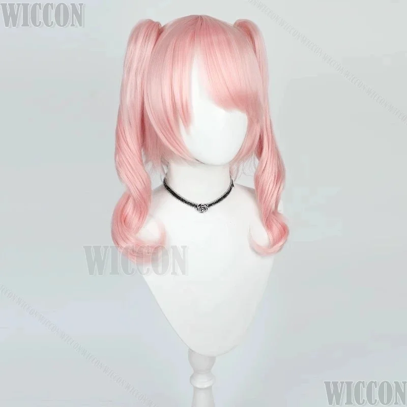 d;4'v\6.h/Game Project Sekai Colorful Stage! Mizuki Akiyama Pink Wig Cosplay Prop Double ponytail Hair Women Girls C6;j'3\s,9'b/