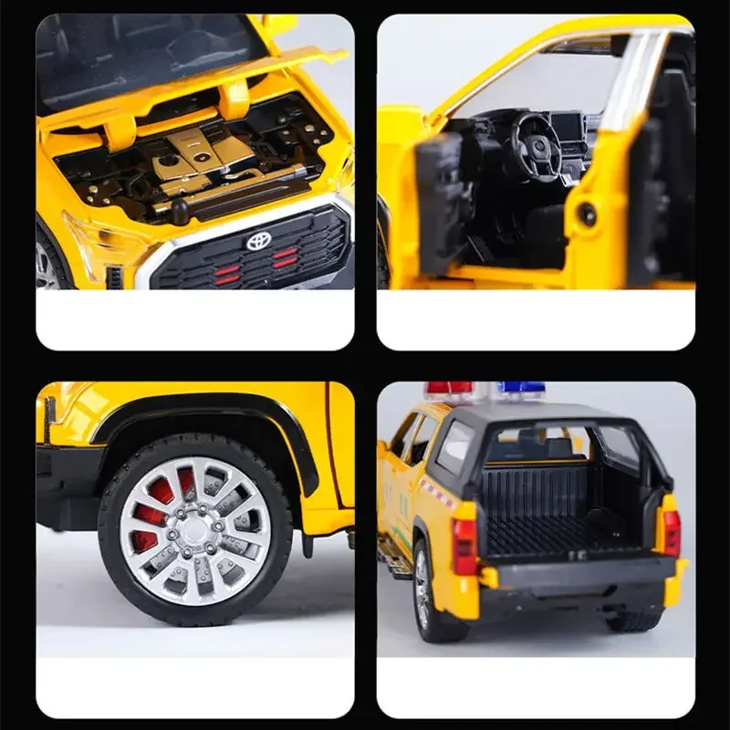 1/32 Tundra Alloy Pickup Car Model Diecasts & Toy Metal Police Off-Road Vehicles Car Model Simulation Sound and Light Kids Gifts