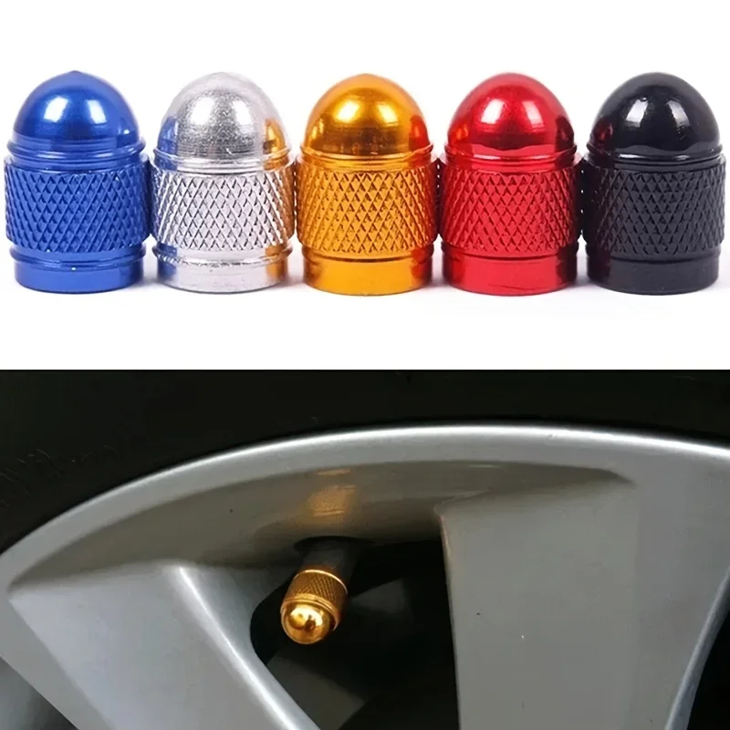 4PCS Universal Aluminum Tire Valves Caps, Dust Cap Stem Cover Stem Caps For Car Truck Bike Decorations Accessories