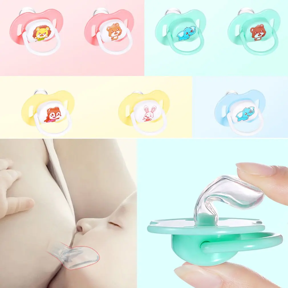 Baby Silicone Pacifier Soothing Infants Bite Chew Supplies Newborn Comfort Appease Nipple Flat Teat Pacifiers