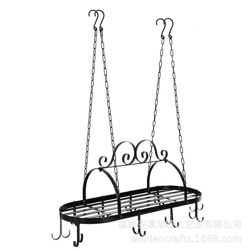 Ceiling suspension rack Creative kitchen storage rack Storage rack with hook