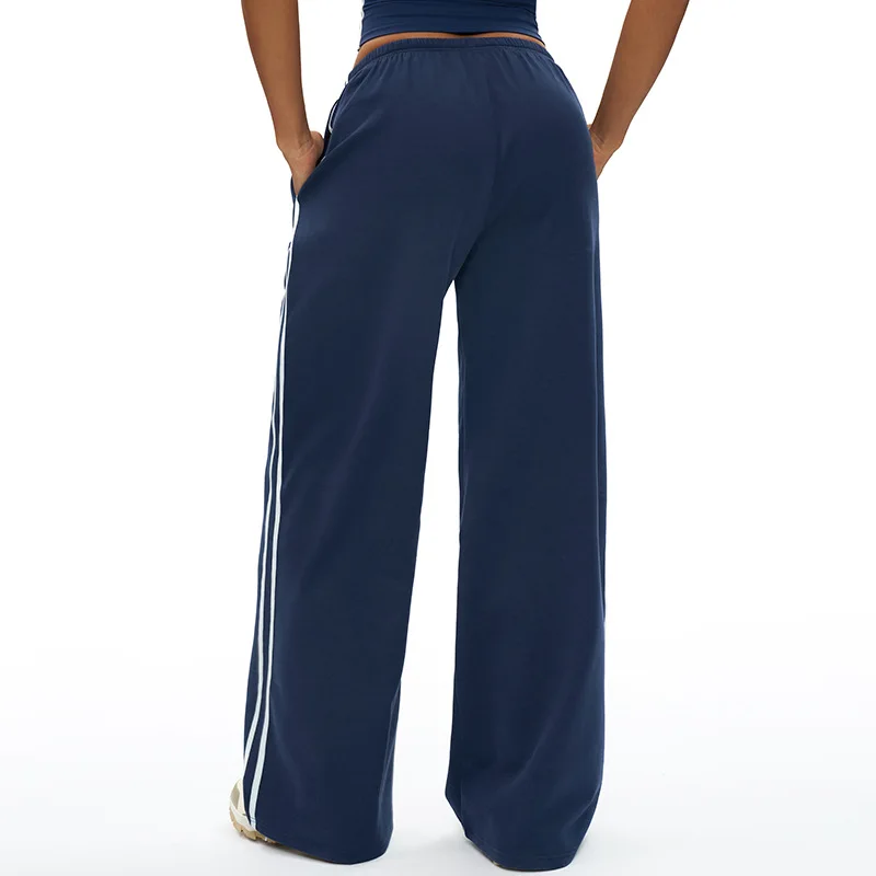 بنطال رياضي متعدد الاستخدامات يحجب الألوان، بنطال رياضي فضفاض عالي الخصر مستقيم الساق، جيب خارجي كاجوال ومريح طويل #3