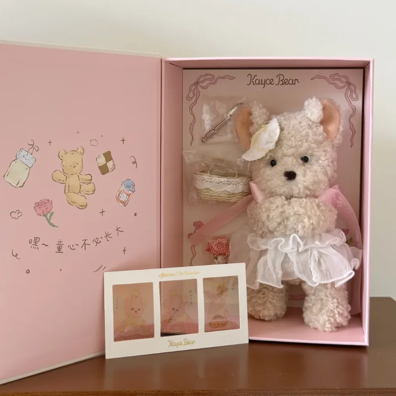

Original Kayce Bear Puff Doggie Afternoon Tea Series Security Doll Soothing Stuffed Animal Cute Premium Box Girls Birthday Gift