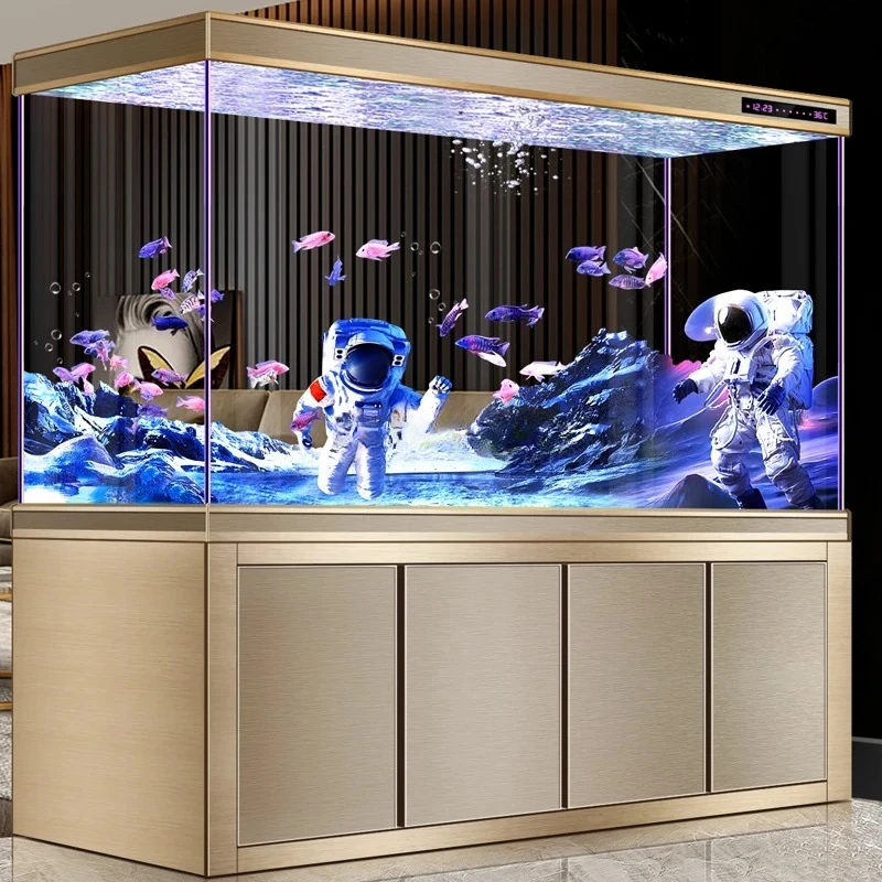 

Arowana tank living room large aquarium bottom filter ultra-white glass household partition ecological goldfish tank