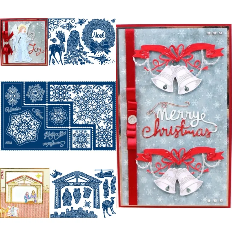 Matrices de découpe Flocons de neige tombants représentant l'hiver, pochoir de décoration pour scrapbooking et journal, gabarit de gaufrage, carte de vœux DIY 2026