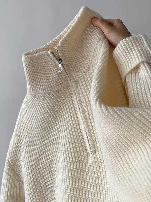 

Мужской вязаный свитер на молнии, осенний, универсальный, повседневный, свободного кроя, с длинным рукавом, молодежный, однотонный, стильный...