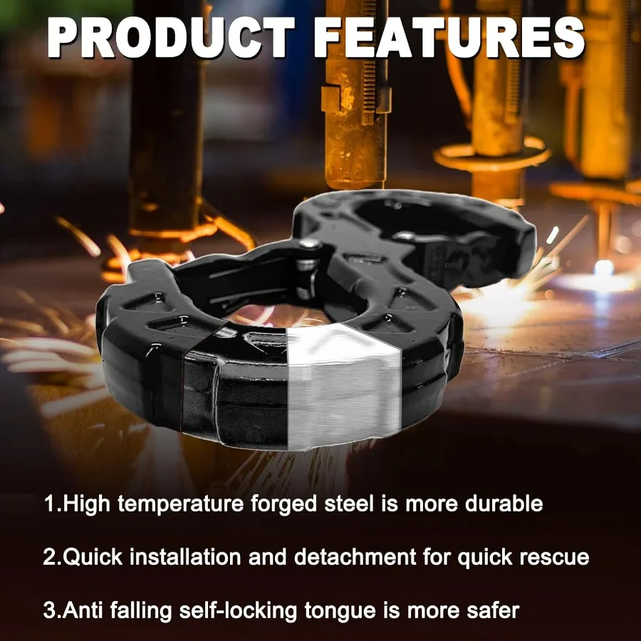 خطاف سحب على شكل حرف S مقاس 3/8 بوصة - تكبل ونش سحب بوزن 33,000 رطل، خطاف ونش عالي التحمل لاستعادة الطرق الوعرة، إطلاق تكبل الونش، Veh #5