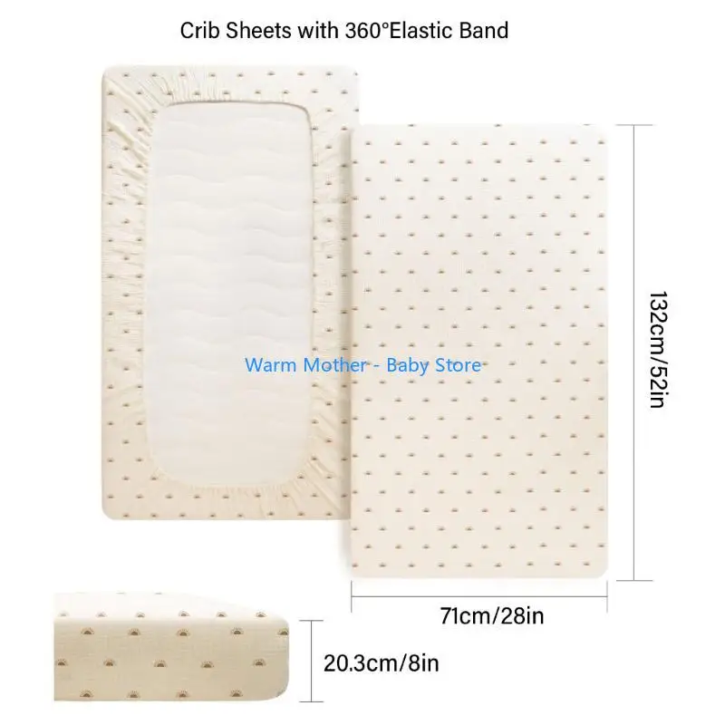 Lembar Keranjang Bayi Baru Lahir untuk Bayi, Lengan Pelindung Lembar Pas Bayi Nyaman untuk Kasur Tempat Tidur Standar 28x52"