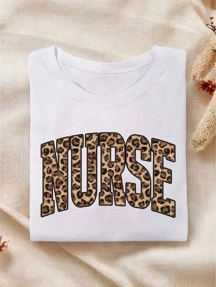 Leopard Nurse Shirt, RN Graphic T-Shirt, Nursing School Tee, Registered Nurse Gift Idea Tee, Nursing School Gift, Registered Nurse SSN-2411