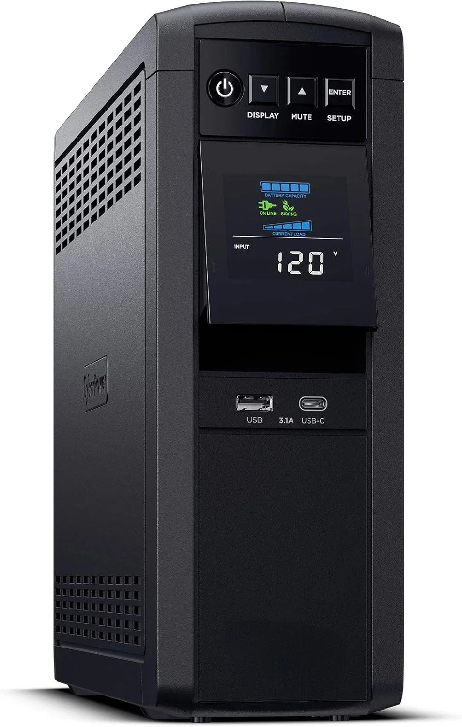 CP1500PFCLCD PFC Sinewave UPS System, 1500VA/1000W, 12 Outlets, AVR, Mini Tower,Black