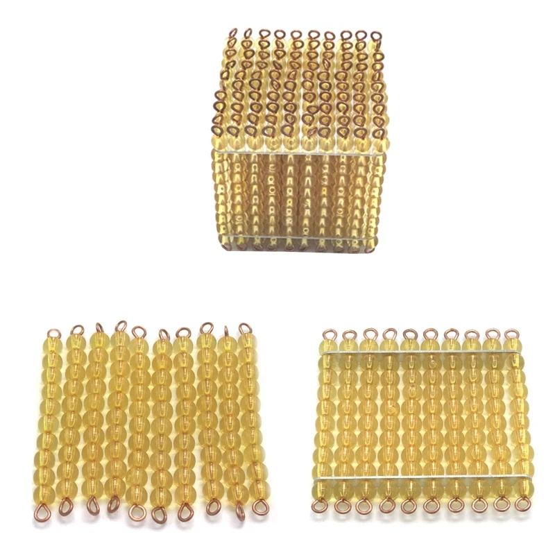 

Kids Calculation Practice Tools with Golden Beads for Kids Preschool Toy D5QF