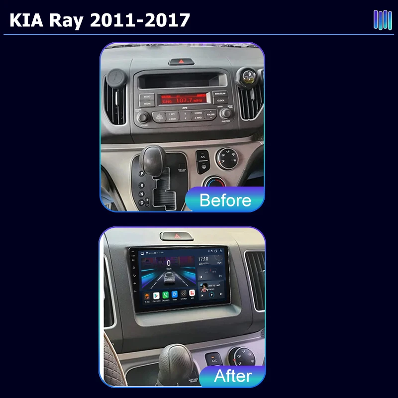AI VOICE Android car radio for KIA Ray 2011 2017  stereo GPS Navigation video Multimedia Player tape recorder  carplay