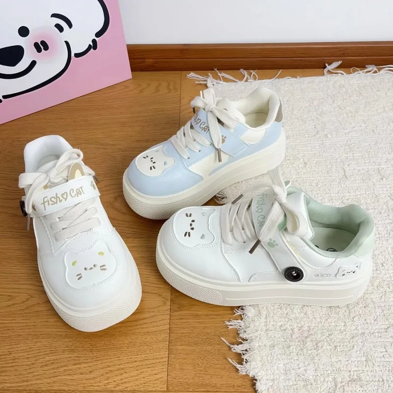 Damen High-top Plateau Sneaker Vielseitige Freizeitschuhe_voghion.com