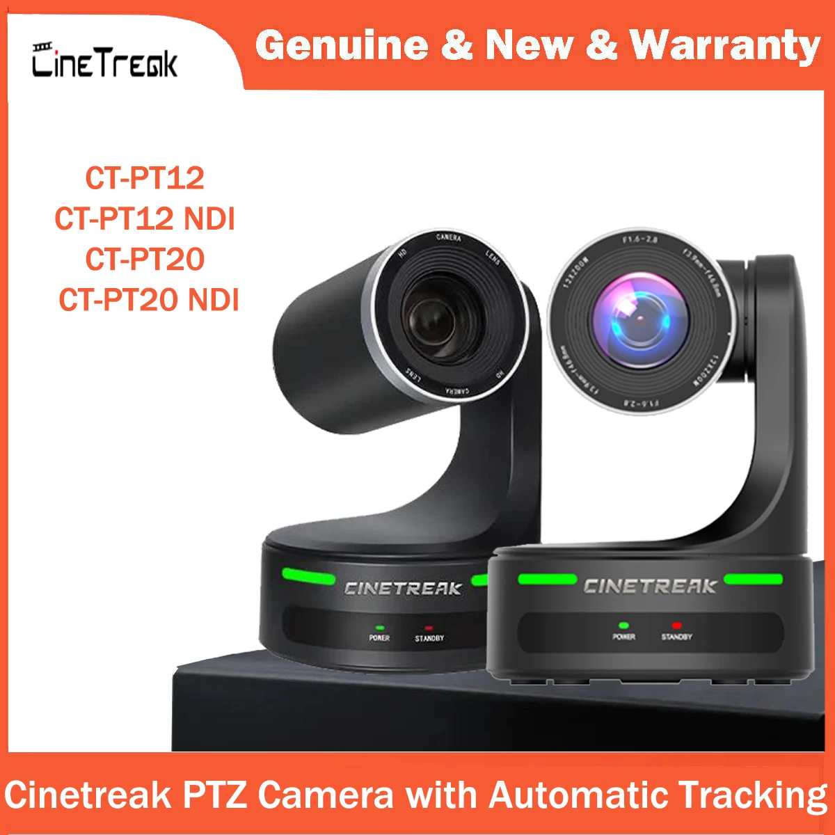 

Cinetreak CT-PT20/CT-PT12/CT-PT20 NDI/CT-PT12 NDI 12/20x Optical Zoom HDMI&SDI AI Livestream PTZ Camera for Education Conference