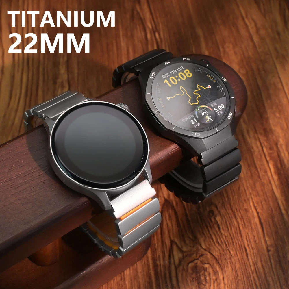 

Ремешок из титана и резины 22 мм для Huawei Watch 5 4 GT 6 6 Pro GT5 4 3 46 мм, роскошный магнитный ремешок для Oneplus Watch 3 2 2R, браслет